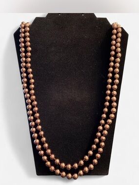 Classic Double-Strand Copper Pearl Necklace - Women Jewelry